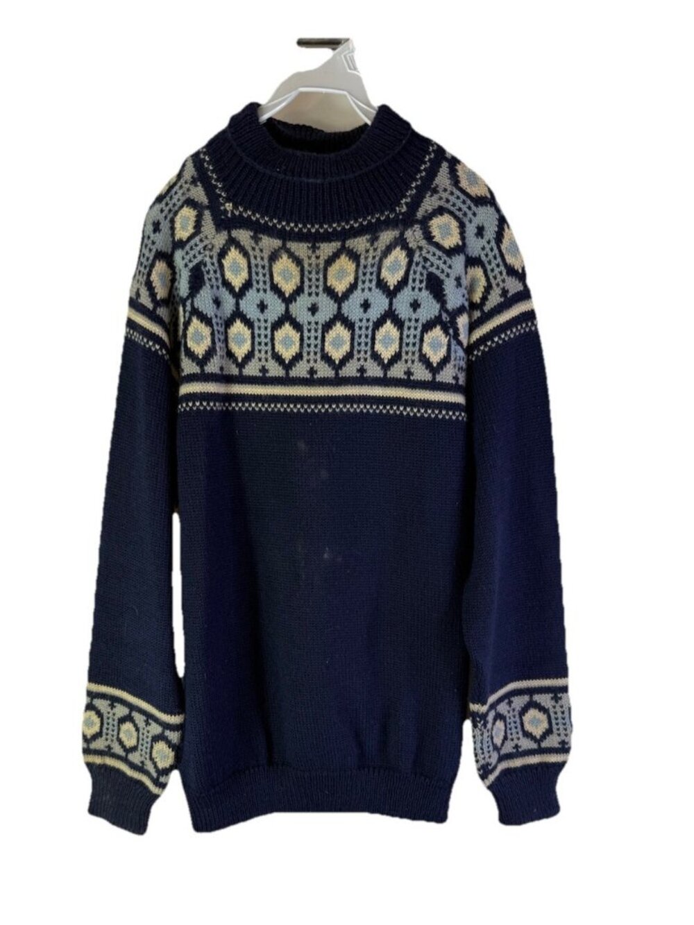 Vintage 50s Rockabilly Handmade Norwegian Wool Fair Isle Sweater